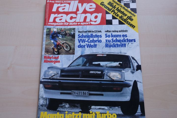 Deckblatt Rallye Racing (08/1980)